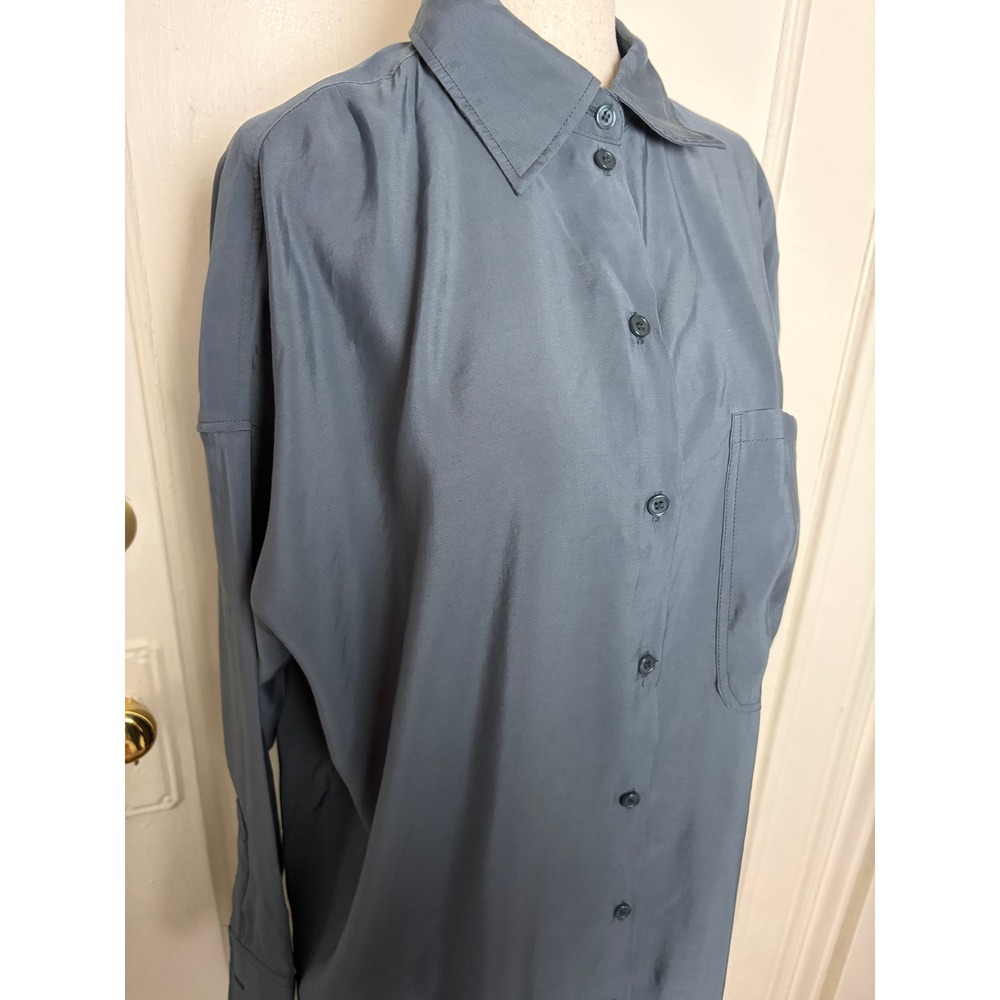DELUC Augusta Dress Dark Grey Button Down Shirt Dress S NWT - Picture 4 of 5